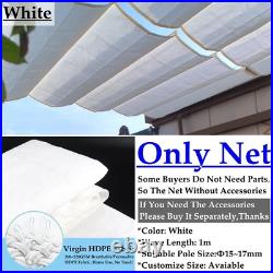 Anti-UV HDPE Fabric Retractable Wave Sun Shade Net Canopy Garden Swimming Pool