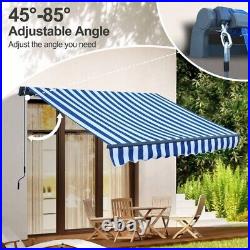 Aoodor 10' x 8' Outdoor Manual Retractable Window Awning Sunshade Shelter Canopy