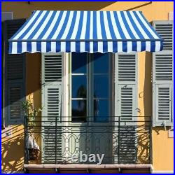 Aoodor 10' x 8' Outdoor Manual Retractable Window Awning Sunshade Shelter Canopy