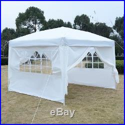 Apontus Outdoor Easy Pop Up Tent Cabana Canopy Gazebo with Walls 10' x 10' White