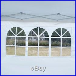 Apontus Outdoor Easy Pop Up Tent Cabana Canopy Gazebo with Walls 10' x 10' White