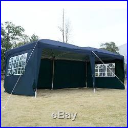 Apontus Outdoor Easy Pop Up Tent Cabana Canopy Gazebo with Walls 10' x 20' Blue