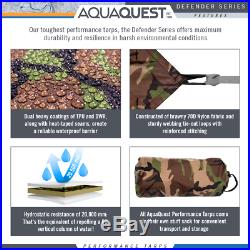 Aqua Quest Defender 15 x 15 ft XL Square Waterproof Tarp Camo