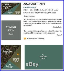 Aqua Quest Guide Sil Tarp -100% Waterproof 4 x 3 m (13 x 10ft) Large Olive