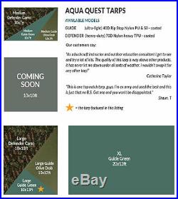 Aqua Quest Guide Sil Tarp Kit 100% Waterproof 4 x 3 m Tarp + 8 Straps, 8 Pegs