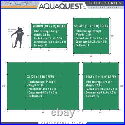 Aqua Quest Guide Tarp 10 x 10 ft Square Waterproof Tarp Kit Green