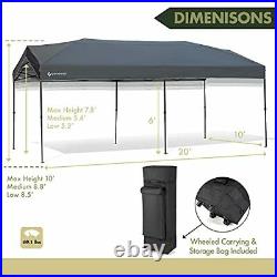 Arrowhead Outdoor 10'x20' Pop-Up Canopy & Instant Shelter Easy One Person Set