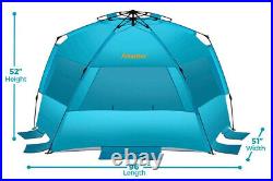 BEACH TENT CANOPY UV Protection Portable Pop Up Sun Shelter Blue