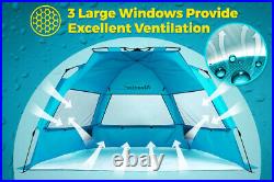 BEACH TENT CANOPY UV Protection Portable Pop Up Sun Shelter Blue