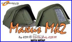 BRAND NEW Cyprinus Maxus Mk2 2 Man Carp Fishing Bivvy Shelter & Overwrap COMBO