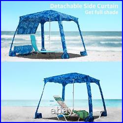 Beach Cabana Canopy Easy Set Up Cool Tent with Sand Pockets Instant Sun Shelter