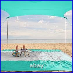 Beach Tent Sun Shelter Easy Setup Beach Canopy with 4 Sturdy Poles Large. A