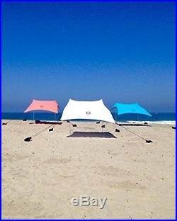 Beach Tent Sun Shelter Sand Anchor Carry Bag Canopy Rain Protect Portable 2 Pole