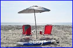Beach Total Sun Block Umbrella with Sand Anchor 7-Feet Lightweight and Portable