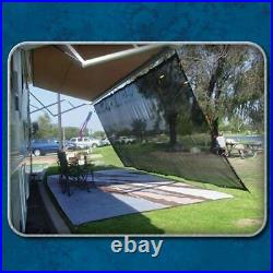 Black RV Awning Shade Complete Kit 10' X 16' Sun Shade Canopy Shelter