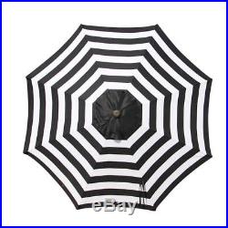 Blissun 9' Outdoor Aluminum Patio Umbrella, Market Striped Umbrella with