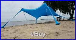 BlueRunner XL Family Outdoor/Beach Sun Shade SPF 50+ 12'X12'X7'. WindProof Lycra