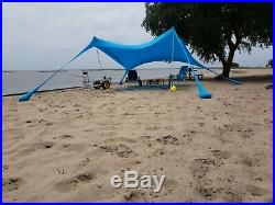 BlueRunner XL Family Outdoor/Beach Sun Shade SPF 50+ 12'X12'X7'. WindProof Lycra