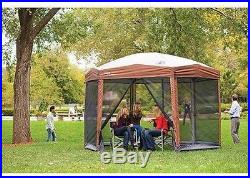Brown Coleman 12-by-10 foot Hex Instant Screened Canopy/Gazebo Wheeled carry bag