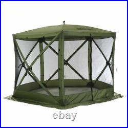 CLAM Portable Canopy Pop Up Tent with Mesh Netting, Green/Black (Open Box)