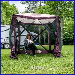 CLAM Quick-Set 6x6ft Portable Outdoor 4 Sided Canopy Shelter, Plum (Open Box)