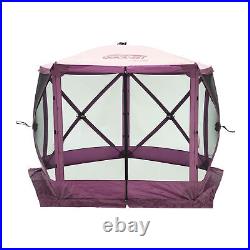 CLAM Quick-Set 9x9 Ft Portable Outdoor Camping Canopy Shelter, Plum (Used)