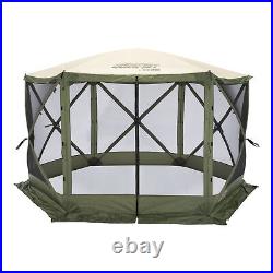 CLAM Quick-Set Escape 11.5 x 11.5 Ft Portable Canopy Shelter, Green/Tan (Used)