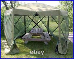 CLAM Quick-Set Escape Portable Outdoor Gazebo Canopy Shelter & 6 Wind Panels