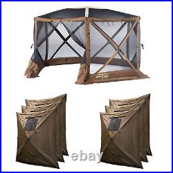 CLAM Quick-Set Escape Sky Screen Canopy Shelter + 6 Pack of Wind and Sun Panels