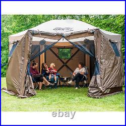 CLAM Quick-Set Pavilion 12.5 x 12.5 Foot Portable Outdoor Canopy Shelter, Brown