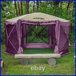 CLAM Quick-Set Pavilion 12.5 x 12.5 Ft Portable Outdoor Canopy, Plum (Used)