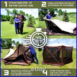 CLAM Quick-Set Traveler 6x6Ft Outdoor 4 Sided Canopy Shelter, Green/Tan (Used)