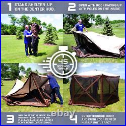 CLAM Quick-Set Traveler 6x6 Ft Portable 4 Sided Canopy Shelter, Blue (Open Box)