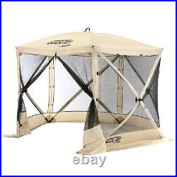 CLAM Quick Set Venture Canopy with Clam Quick Set Screen Hub Tent, Tan (2 Pack)