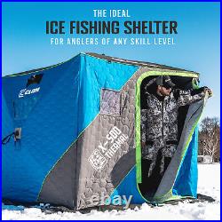 CLAM X-500 Portable 9 Ft 5 Person Ice Team Thermal Hub Shelter withDimmable Light