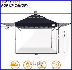 COOSHADE 10x17 Instant Canopy Tent 3-Tier Pop Up Canopy with Ventilation and Adj