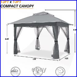 COOSHADE 13X13Ft Easy Pop up Canopy Tent Instant Folding Shelter with Mosquito N