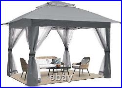 COOSHADE 13x13Ft Easy Pop Up Canopy Tent Instant Folding Shelter with Mosquito N