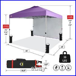 CROWN SHADES 10'x10' Canopy with 1 Sidewall, Purple (Used)