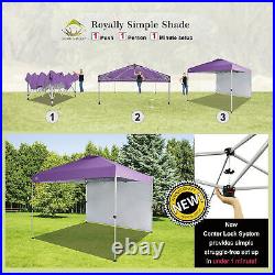 CROWN SHADES 10'x10' Canopy with 1 Sidewall, Purple (Used)