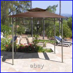 CROWN SHADES 8'x5' BBQ Grill Gazebo with Vented Top & Side Shelves, Coffee(Used)