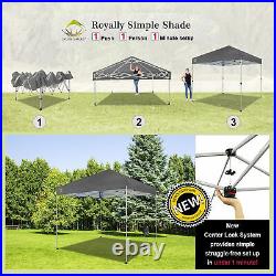 CROWN SHADES 8x8 Ft Pop Up Canopy Tent with 1 Push Center Lock, Gray (Used)