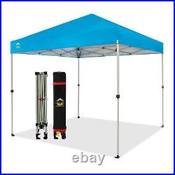 CROWN SHADES 8x8 Ft Pop Up Canopy Tent with 1 Push Center Lock, Sky Blue (Used)