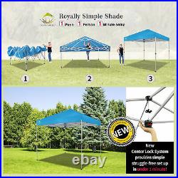 CROWN SHADES 8x8 Ft Pop Up Canopy Tent with 1 Push Center Lock, Sky Blue (Used)