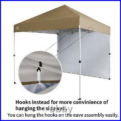 CROWN SHADES 8x8 Ft Pop Up Canopy Tent with Sidewall & 1 Push Lock, Beige (Used)