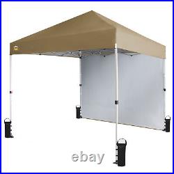 CROWN SHADES 8x8 Ft Pop Up Canopy Tent with Sidewall & 1 Push Lock, Beige (Used)