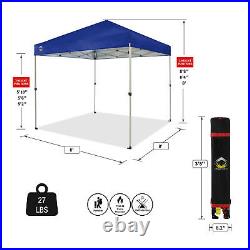 CROWN SHADES 8x8 Ft Pop Up Outdoor Canopy Tent with 1 Push Lock, Navy Blue (Used)