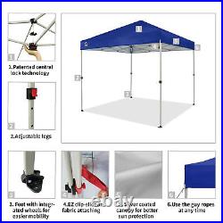 CROWN SHADES 8x8 Ft Pop Up Outdoor Canopy Tent with 1 Push Lock, Navy Blue (Used)