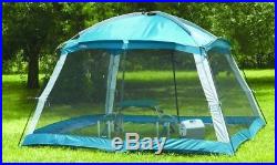 Camping Screen Arbor Tent 12 ft. X 12 ft. X 82 in. 9 Person Capacity 2 Door Blue
