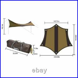 Camping Sun Shelter 5-8 Person Waterproof UV-Protection Beach Shade 18x18.4 Ft